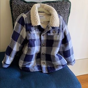 Blue Sherpa Gangnam Plaid Toddler Coat